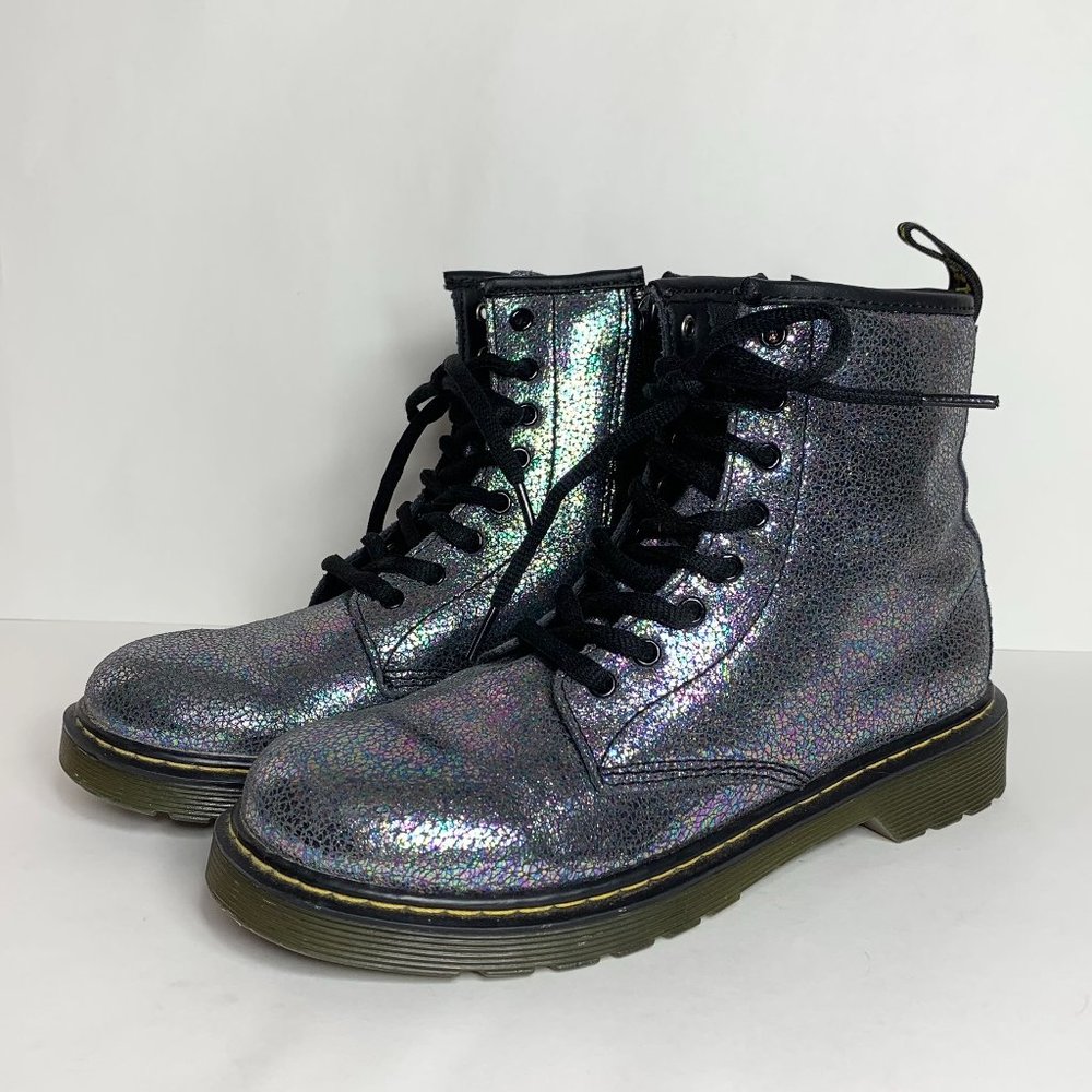 Doc Dr. Martens Delaney J Boot AirWair Size EU 36 Women 5 Men 4 Silver Glitter